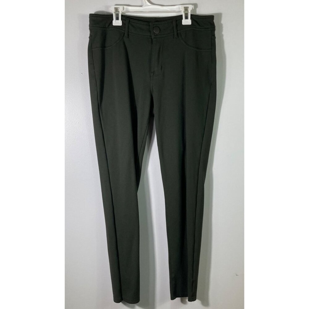 Womens Seven 7 4 Way Stretch Ponte Skinny Pants Dark Green‎ 10